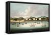 A View of Singapore from the Roads with the American, French and British Shipping-null-Framed Stretched Canvas