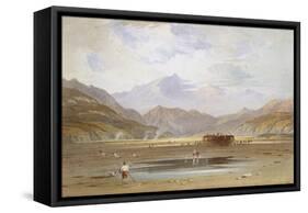 A View of Snowdon from Traeth Bach, Merioneth-John Varley-Framed Stretched Canvas