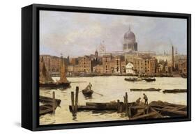 A View of St. Paul's from the Thames-Paulo Sala-Framed Stretched Canvas