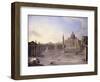 A View of St. Peter's, Rome with Bernini's Colonnade and a Procession in Carriages-Antonio Joli-Framed Giclee Print