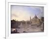 A View of St. Peter's, Rome with Bernini's Colonnade and a Procession in Carriages-Antonio Joli-Framed Giclee Print