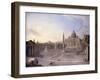 A View of St. Peter's, Rome with Bernini's Colonnade and a Procession in Carriages-Antonio Joli-Framed Giclee Print