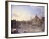 A View of St. Peter's, Rome with Bernini's Colonnade and a Procession in Carriages-Antonio Joli-Framed Giclee Print