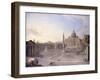 A View of St. Peter'S, Rome with Bernini's Colonnade and a Procession in Carriages-Antonio Joli-Framed Giclee Print