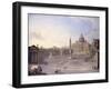 A View of St. Peter'S, Rome with Bernini's Colonnade and a Procession in Carriages-Antonio Joli-Framed Giclee Print