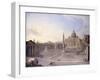 A View of St. Peter'S, Rome with Bernini's Colonnade and a Procession in Carriages-Antonio Joli-Framed Giclee Print