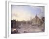 A View of St. Peter'S, Rome with Bernini's Colonnade and a Procession in Carriages-Antonio Joli-Framed Giclee Print