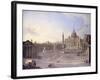 A View of St. Peter'S, Rome with Bernini's Colonnade and a Procession in Carriages-Antonio Joli-Framed Giclee Print