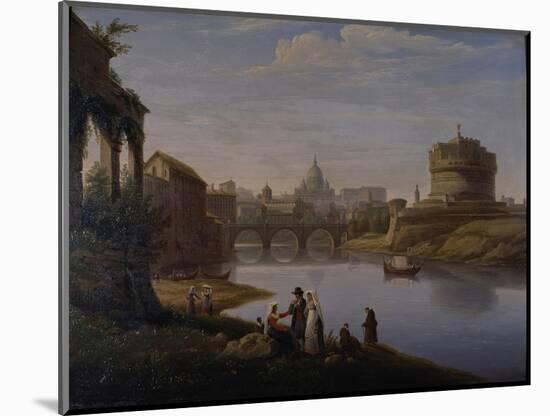 A View of St. Peter's with the Ponte and Castel Sant' Angelo, Rome, 1823-William Cowen-Mounted Giclee Print