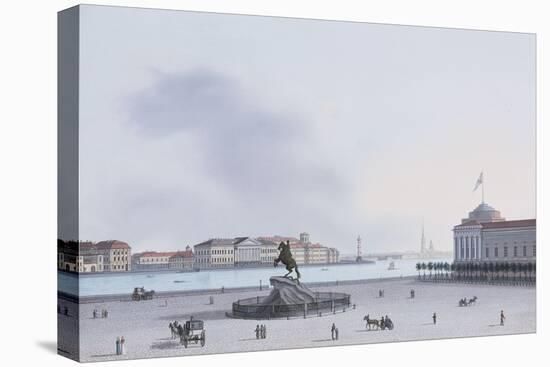 A View of St. Petersburg; Decemberist Square with an Equestrian Statue of Peter the Great-Leperate-Stretched Canvas