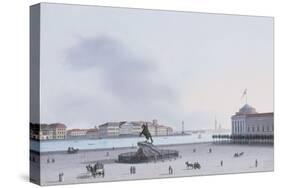 A View of St. Petersburg; Decemberist Square with an Equestrian Statue of Peter the Great-Leperate-Stretched Canvas