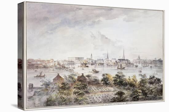 A View of Stockholm from Kungsholmen with the Royal Palace and Storkyrkan, Tyskakyrkan,…-Elias Martin-Stretched Canvas