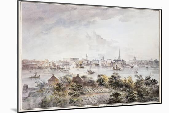A View of Stockholm from Kungsholmen with the Royal Palace and Storkyrkan, Tyskakyrkan,…-Elias Martin-Mounted Giclee Print
