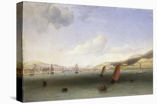 A View of Swansea Harbour, 1865 (One of a Pair)-William Butler-Stretched Canvas