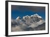 A view of Taboche through the clouds seen from Kongde in the Everest region, Nepal, Himalayas, Asia-Alex Treadway-Framed Photographic Print