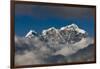 A view of Taboche through the clouds seen from Kongde in the Everest region, Nepal, Himalayas, Asia-Alex Treadway-Framed Photographic Print