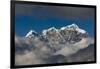 A view of Taboche through the clouds seen from Kongde in the Everest region, Nepal, Himalayas, Asia-Alex Treadway-Framed Photographic Print