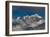 A view of Taboche through the clouds seen from Kongde in the Everest region, Nepal, Himalayas, Asia-Alex Treadway-Framed Photographic Print