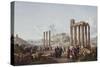 A View of the Acropolis, Athens, from the Temple of Zeus at Olympia, C.1786-87-Louis-Francois Cassas-Stretched Canvas