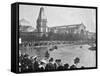 A View of the Alexandra Palace from a Corner of the Lake, Illustration from 'The King', May 25th…-English Photographer-Framed Stretched Canvas