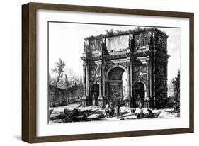 A View of the Arch of Constantine, from the 'Views of Rome' Series, C.1760-Giovanni Battista Piranesi-Framed Giclee Print