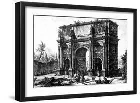 A View of the Arch of Constantine, from the 'Views of Rome' Series, C.1760-Giovanni Battista Piranesi-Framed Giclee Print