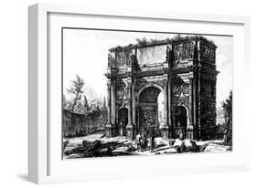 A View of the Arch of Constantine, from the 'Views of Rome' Series, C.1760-Giovanni Battista Piranesi-Framed Giclee Print