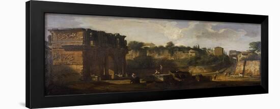 A View of the Arches of Constantine and of Titus, Rome-Giovani Paolo Panini-Framed Giclee Print