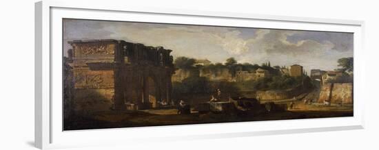 A View of the Arches of Constantine and of Titus, Rome-Giovani Paolo Panini-Framed Giclee Print