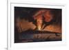 A View of the Bay of Naples with Mount Vesuvius Erupting at Nightfall-Italian School-Framed Giclee Print