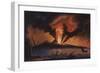 A View of the Bay of Naples with Mount Vesuvius Erupting at Nightfall-Italian School-Framed Giclee Print