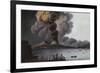 A View of the Bay of Naples with Mount Vesuvius Erupting in Daytime-Italian School-Framed Giclee Print