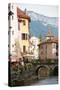 A View of the Canal in the Old Town of Annecy, Haute-Savoie, France, Europe-Graham Lawrence-Stretched Canvas