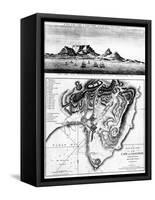 A View of the Cape of Good Hope and a Plan of the Town of the Cape of Good Hope and its Environs-English-Framed Stretched Canvas