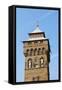 A View of the Clock Tower at Cardiff Castle, Cardiff, Glamorgan, Wales, United Kingdom, Europe-Graham Lawrence-Framed Stretched Canvas