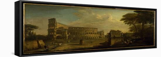 A View of the Colosseum, Rome-Giovani Paolo Panini-Framed Stretched Canvas