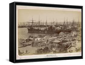 A View of the Docks at Marseille - Full of Sacks and Barrels-null-Framed Stretched Canvas