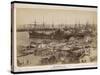 A View of the Docks at Marseille - Full of Sacks and Barrels-null-Stretched Canvas