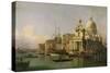 A view of the Dogana and Santa Maria della Salute-Canaletto-Stretched Canvas