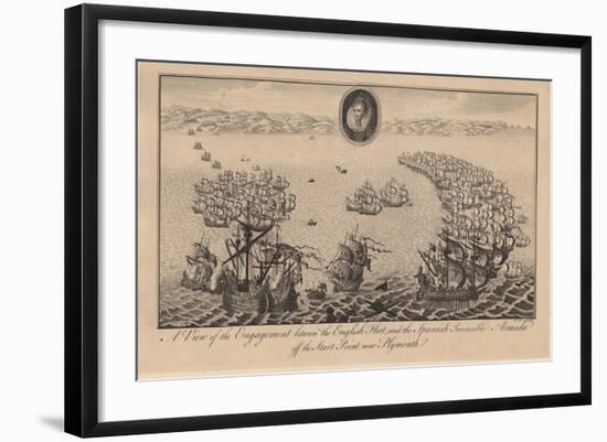 A View of the Engagement Between the English Fleet and the Spanish Invincible Armada Off the Start-null-Framed Giclee Print