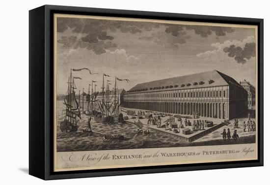 A View of the Exchange and the Warehouses at Petersburg in Russia-null-Framed Stretched Canvas