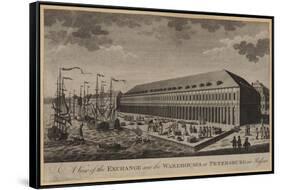 A View of the Exchange and the Warehouses at Petersburg in Russia-null-Framed Stretched Canvas