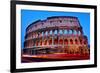 A View of the Flavian Amphitheatre or Coliseum at Sunset in Rome, Italy-nito-Framed Premium Photographic Print