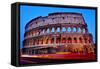 A View of the Flavian Amphitheatre or Coliseum at Sunset in Rome, Italy-nito-Framed Stretched Canvas