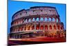 A View of the Flavian Amphitheatre or Coliseum at Sunset in Rome, Italy-nito-Mounted Photographic Print