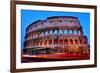 A View of the Flavian Amphitheatre or Coliseum at Sunset in Rome, Italy-nito-Framed Photographic Print