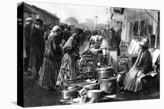 A View of the Flea Market at the Entrance of St Ouen, Paris, 1931-Ernest Flammarion-Stretched Canvas