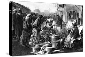 A View of the Flea Market at the Entrance of St Ouen, Paris, 1931-Ernest Flammarion-Stretched Canvas