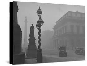 A View of the Fog Drenched Streets of London-null-Stretched Canvas