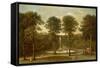 A View of the Fountain Pond at Hackfall, with the Banqueting House Beyond-Balthasar Nebot-Framed Stretched Canvas